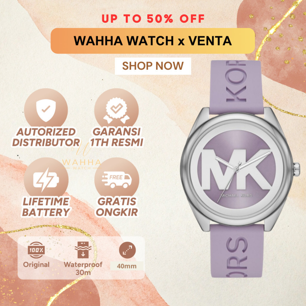 Jam Tangan Wanita  MK7143 Janelle Three-Hand Rose Gold-Tone Stainless Steel [BERGARANSI]