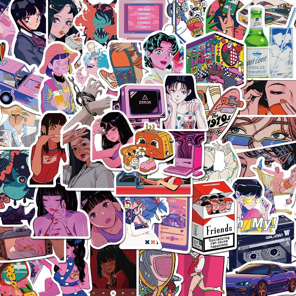 

50Pcs Cute Fashion City Pop Girl Decorative Stickers Art Craft Scrapbooking Diary Stationery Album Journal Planner Kids Gifts