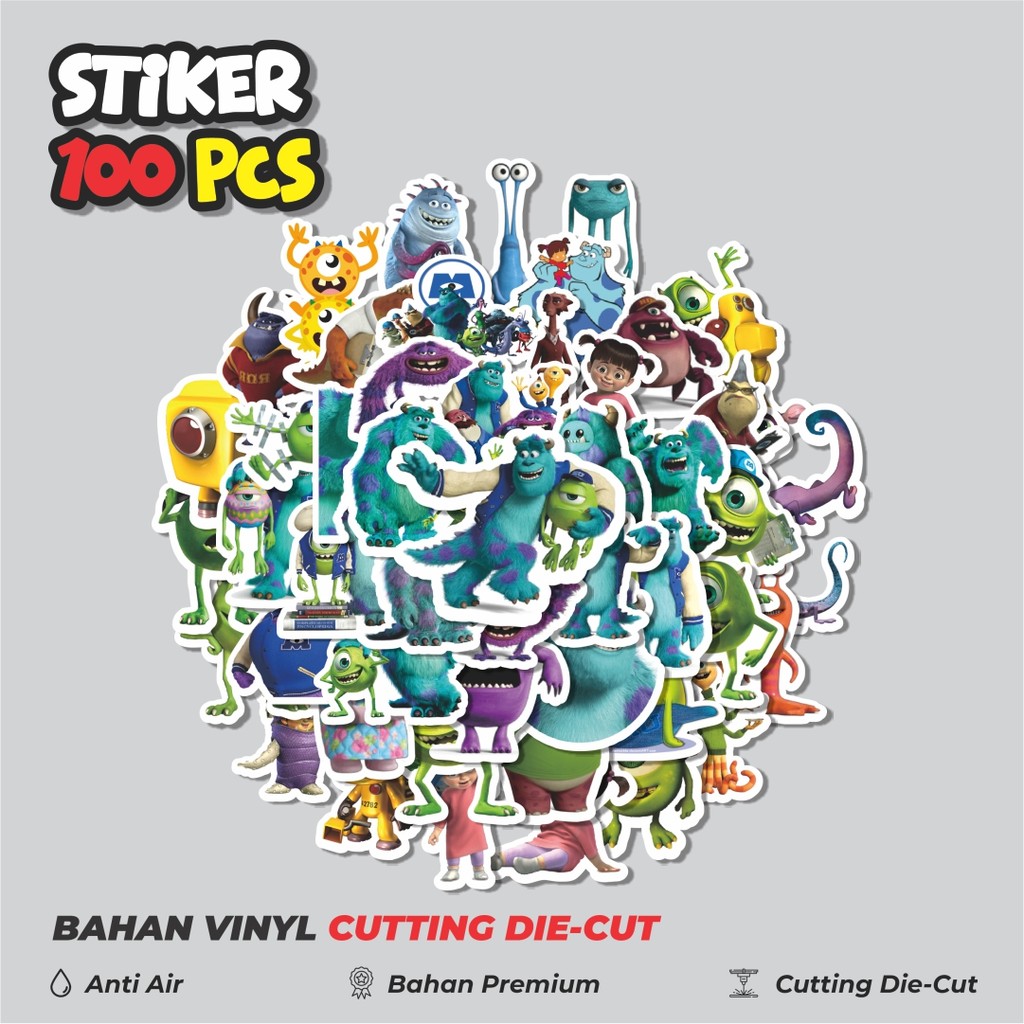 

Terbaru! 50 pcs Stiker Pixar Series Monster Dekorasi Lucu Kreatif untuk Notebook, Skateboard, HP