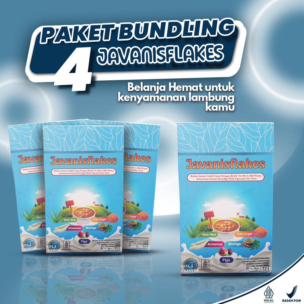 

4 Box Javanisflakes Sereal Umbi Pati Garut Atas Gerd Asam Lambung Maag BPOM Halal