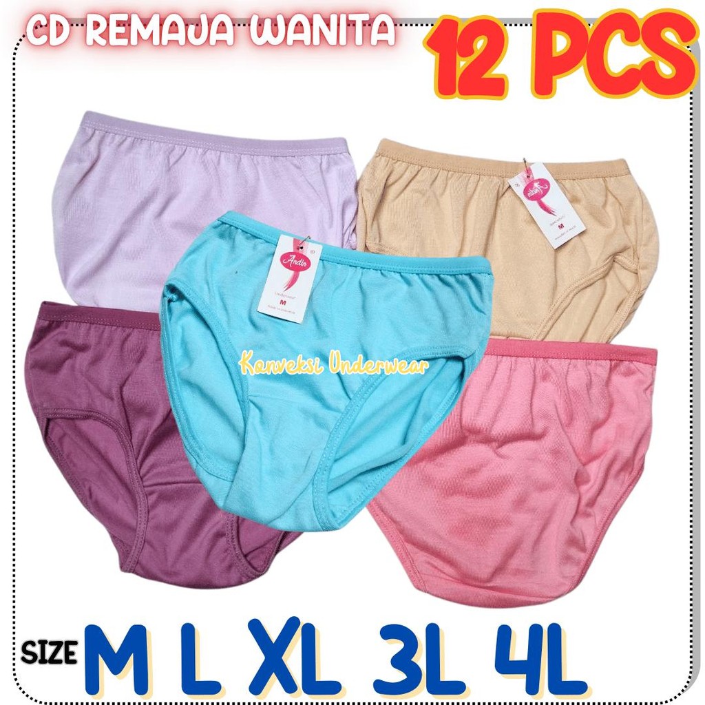 12 PCS Celana Dalam Perempuan Anak Remaja Wanita CD Wanita Import SD SMP SMA Dewasa Murah