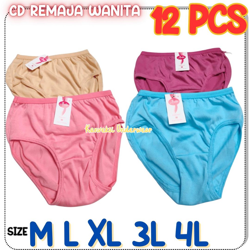 Selusin 12 PCS Celana Dalam Perempuan Anak Remaja Wanita CD Wanita Import SD SMP SMA Dewasa Grosir