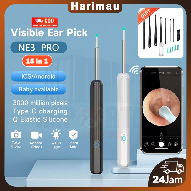 Pembersih telinga bayi korek kuping LED bayi pembersih kuping smart kamera WiFi hp korek kuping