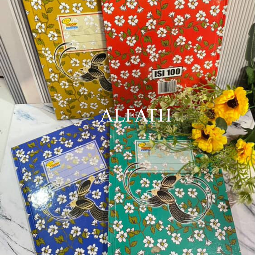 

Ecer (1pcs) Buku VISION Kwarto Hard Cover Isi 100 Lembar / Buku batik tebal