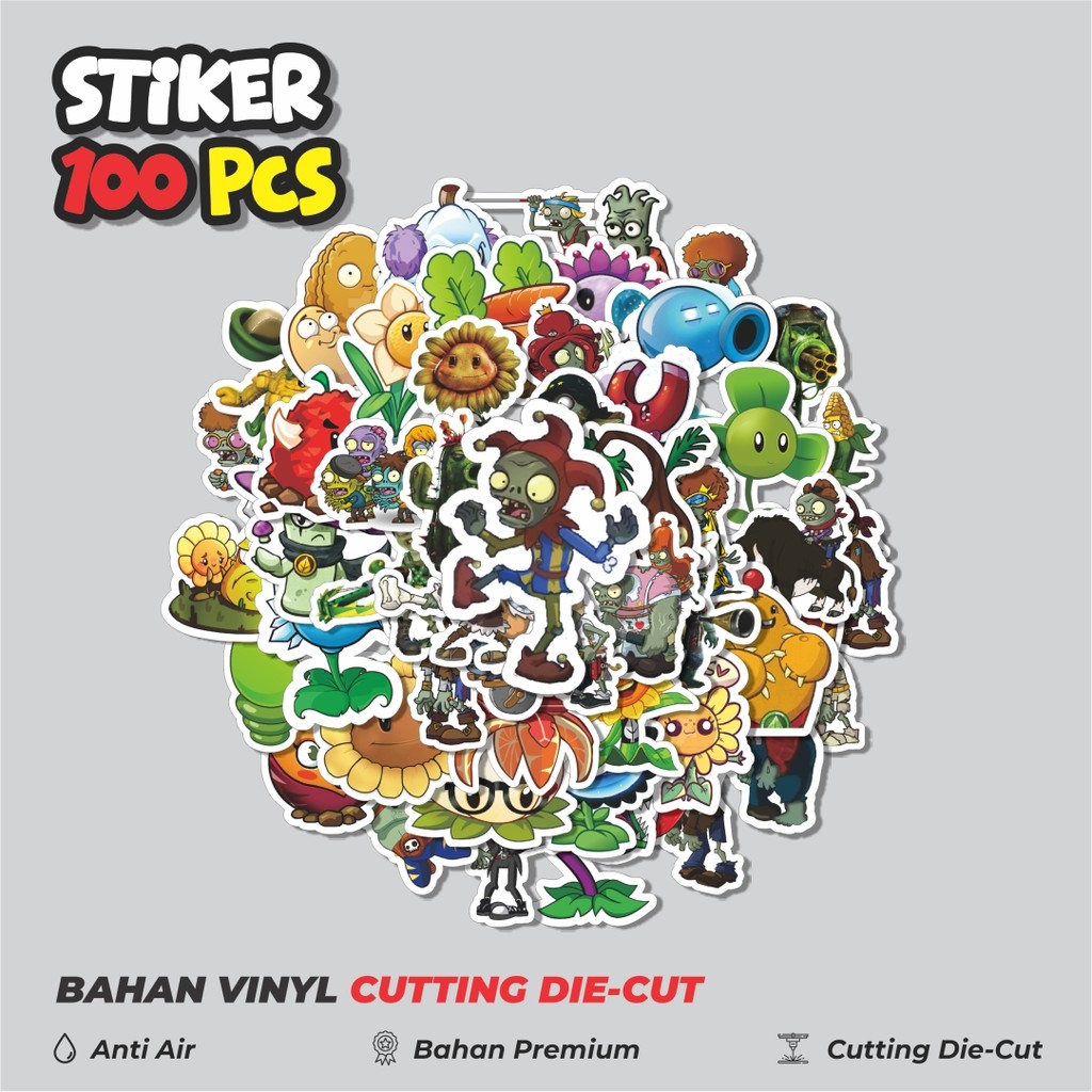 

Terbaru! 50 pcs Stiker Game Series PLANT vs ZOMBIE Character Mix 5 Dekorasi Lucu Kreatif untuk Notebook, Skateboard, HP