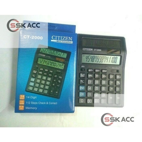 

Kalkulator Citizen CT-2000 2 Layar 14 Digit Calculator CT2000 14digit