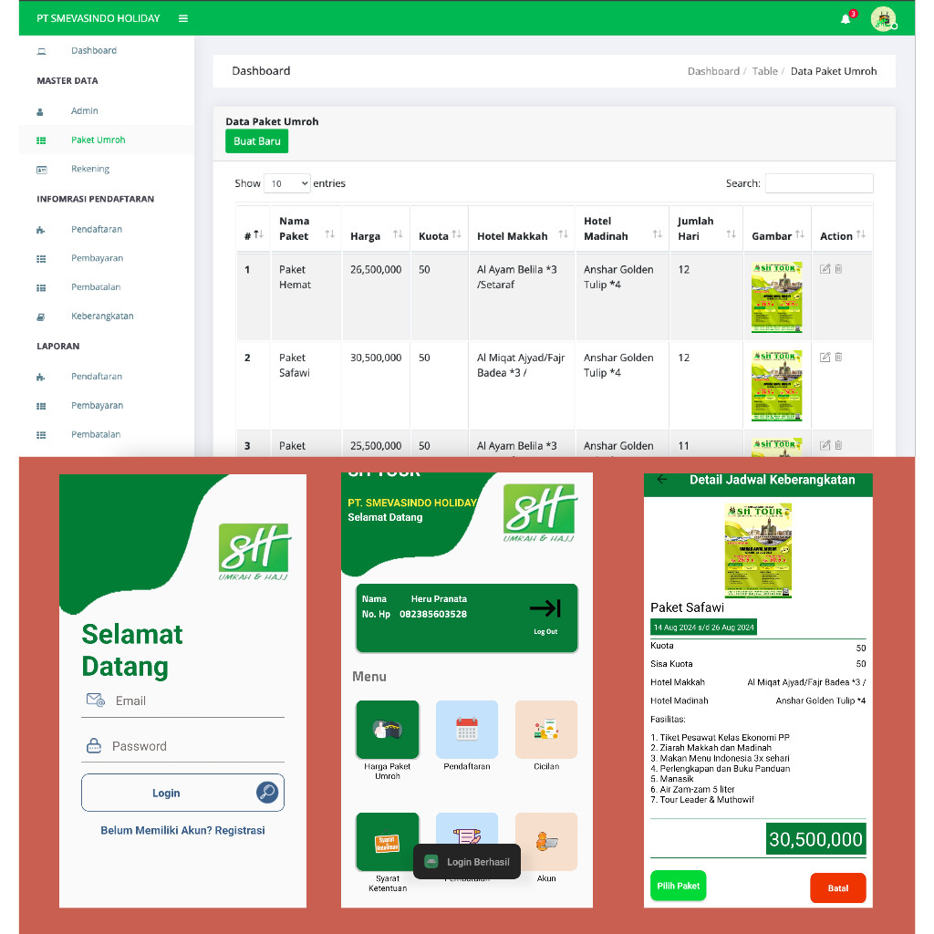 Source Code Aplikasi  Administrasi Pendaftaran Umroh Berbasis Web Dan Mobile Android Studio