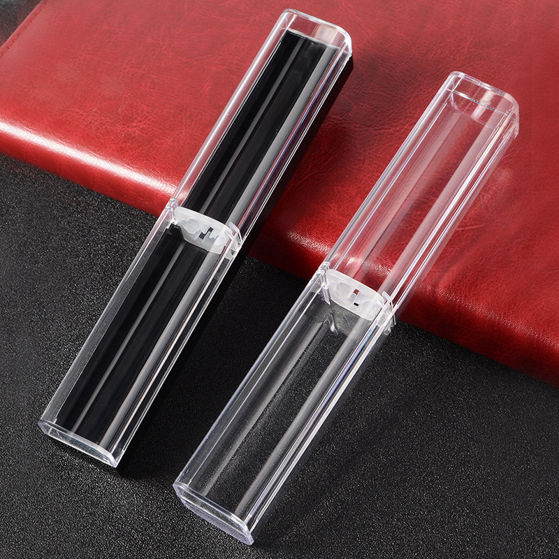 

50Pcs/Lot Plastic Transparent Promotional Gift Ballpoint Pen Boxes Stylus Touch Pen Empty Clear Storage Pencil Case
