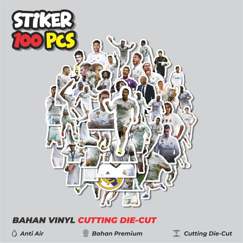 

Terbaru! 50 pcs Stiker Football Series Real Madrid FC Dekorasi Lucu Kreatif untuk Notebook, Skateboard, HP