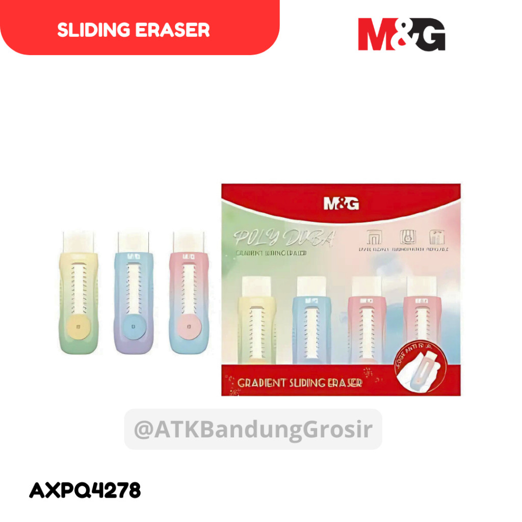 

Penghapus Push Eraser M&G Polly Doba Gradient Sliding Eraser #AXPQ4278 - Satuan - SHESB