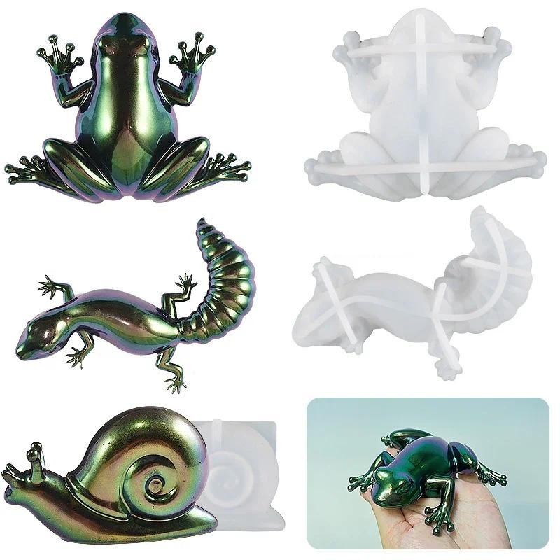 

Lizard Clay Silicone Molds DIY Handmade Home Art Decoration Ornament Epoxy Resin Mold Animal Frog Snail Making Plaster Mould