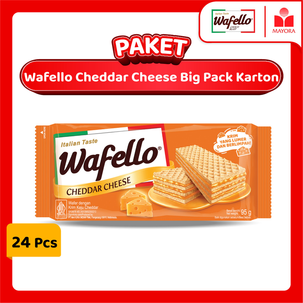 

Paket Wafer Wafello Cheddar Cheese Big Pack Karton