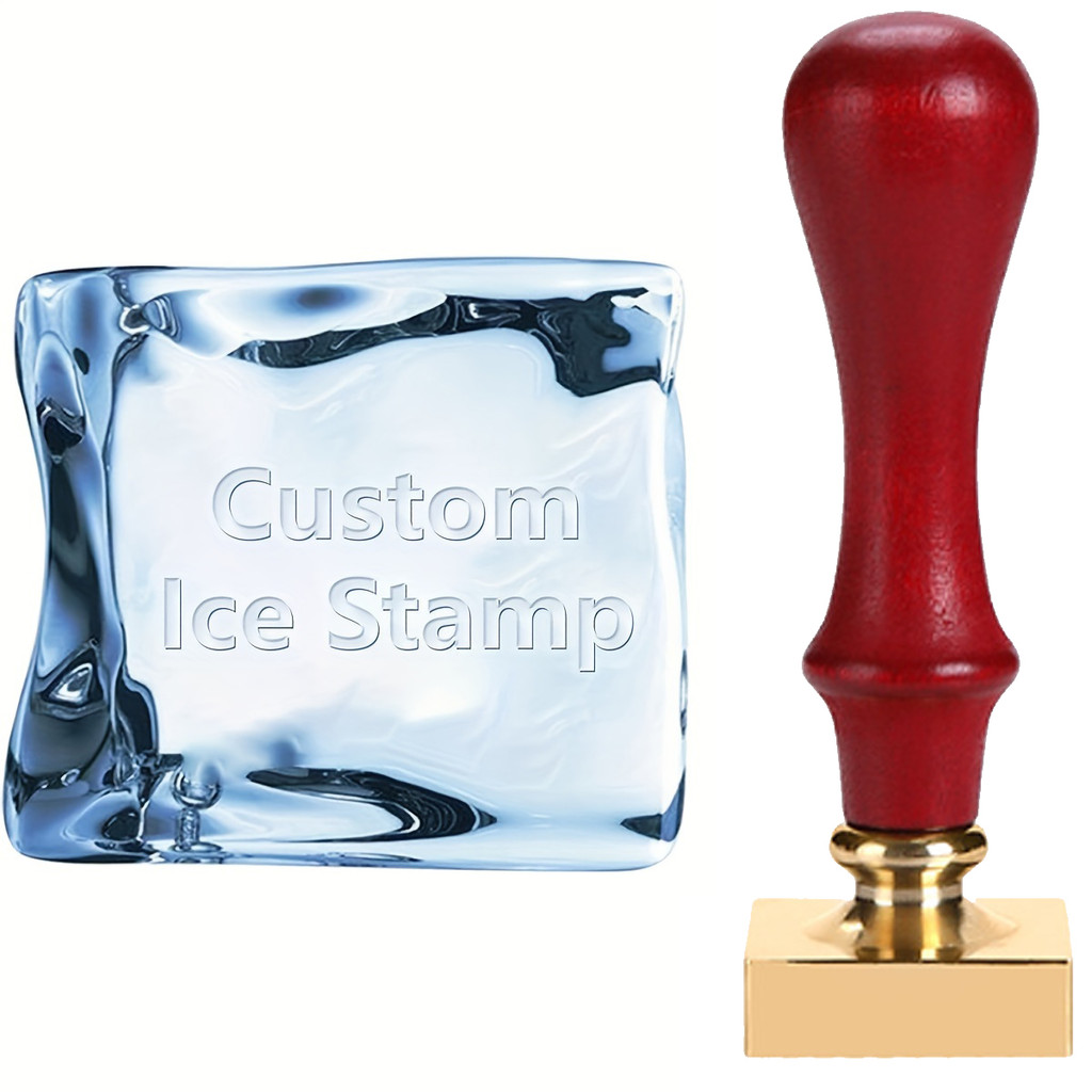 

Custom Ice Cube Stamp - Personalized Ice Stamp Design Your Own Ice Cube with Handle for Unique Ice Branding - Ideal for Parties