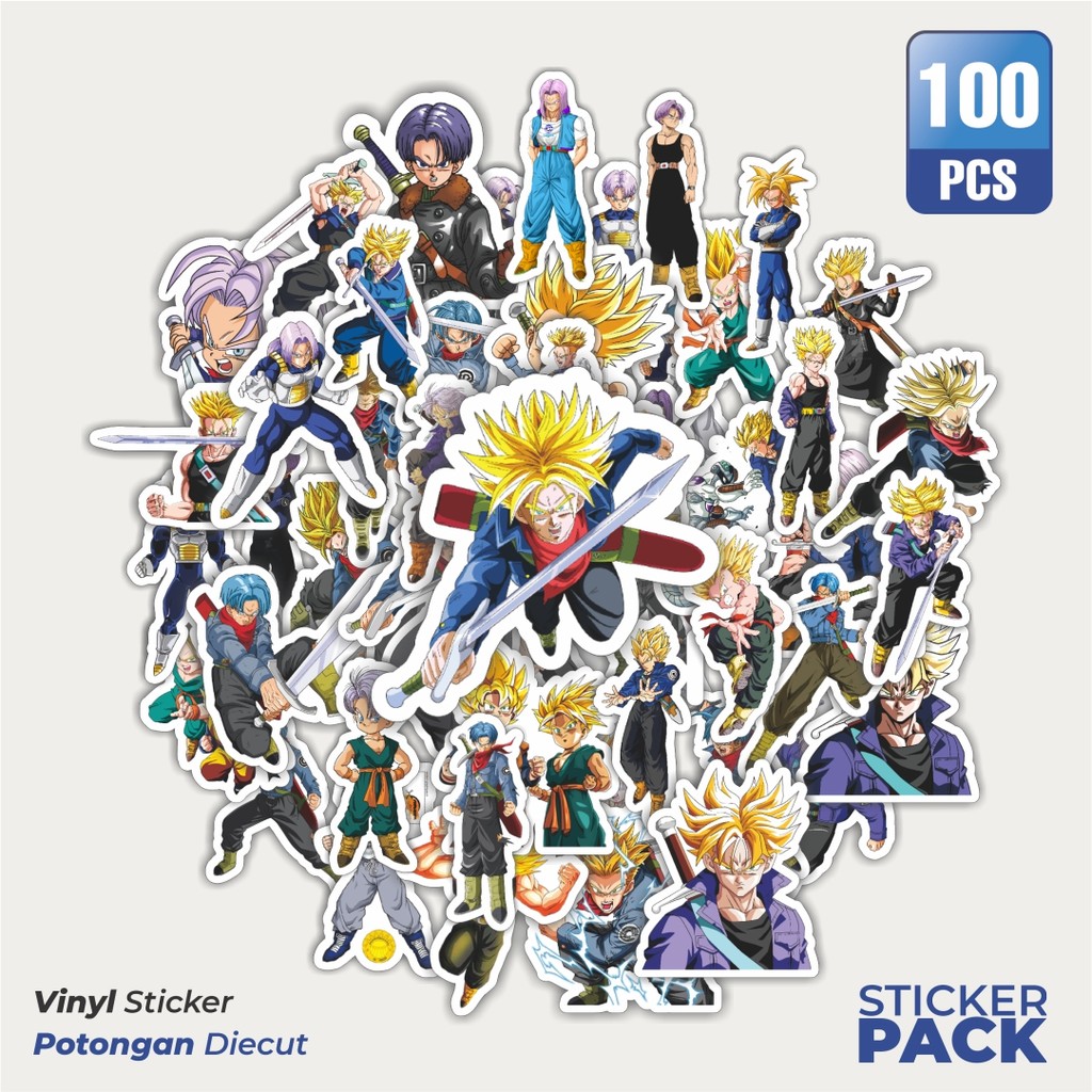 

Super Hemat! 100 PCS Stiker Anime Series Dragon Ball Character TRUNKSWaterproof Aesthetic- Untuk Laptop, Motor, dan Helm - Paper Stationery Pack