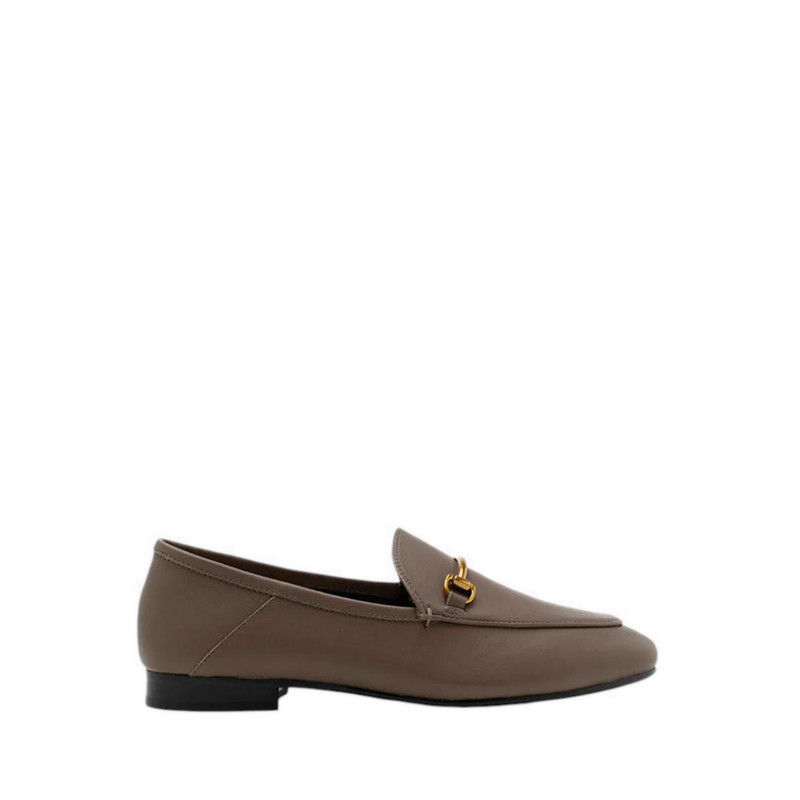 Pazzion Isabeau Metal Buckle Loafers - Khaki