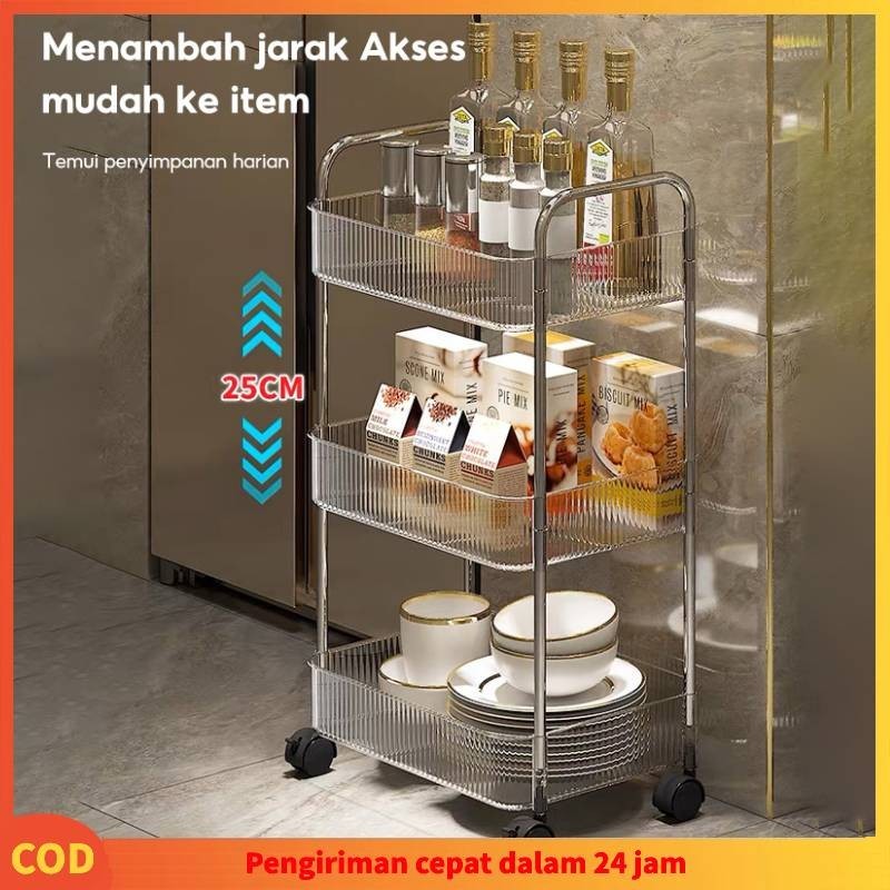 

Square Rak Dapur Rak Toilet Rak Susun Serbaguna Rak Dorong Rak Salon Rak Troli 4 Tingkat Dengan Roda