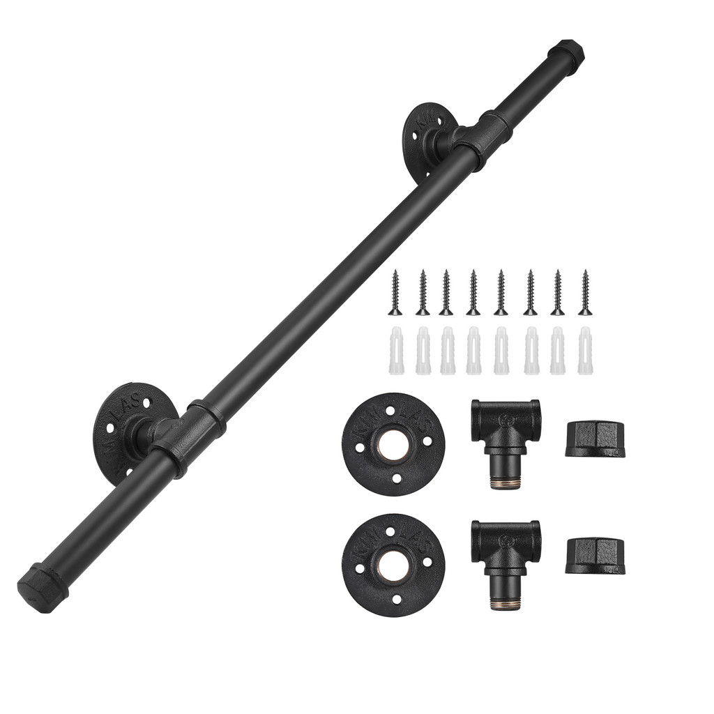 Stock siap + COD Pegangan untuk tangga dalam tangga tangga hitam pagar logam Non-Slip ambil Bar indu