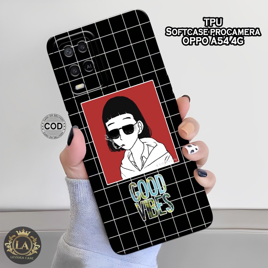 Case OPPO A54 4G/5G Terbaru - Leviora Case - Fashion Case Hitam - Softcase   OPPO A54 4G/5G  - Case 