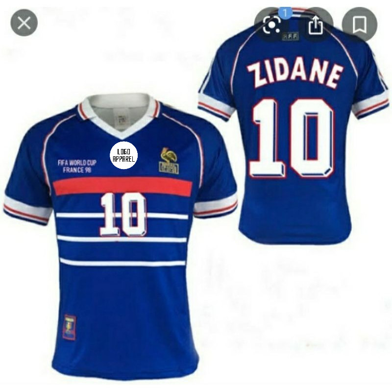 Jersey Timnas France 1998 Full Printing Dryfit
