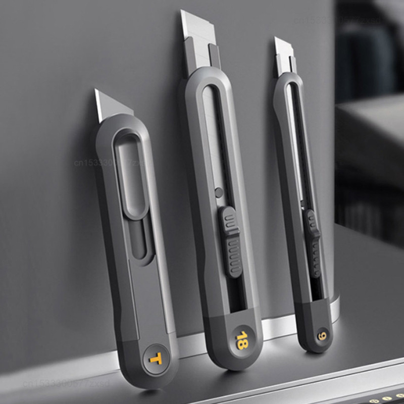 

Deli Snap-off Utility Knife Retractable Box Cutters 9mm 18mm High Carbon Steel Blades Auto Lock, for Office Supplies Stationery