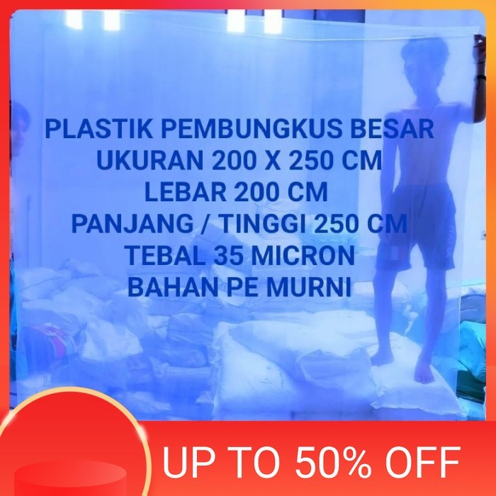 Plastik PE Pembungkus Kasur Besar 200 x 250 Cm , Plastik PE Bening 200