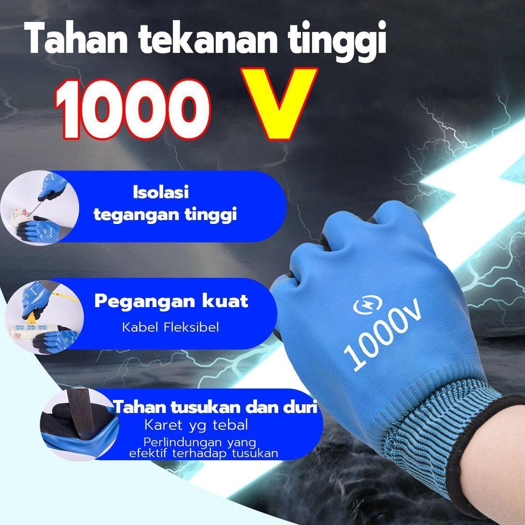 Sarung Tangan Listrik Anti Setrum 1KV SARUNG TANGAN LAS KULIT ASLI GOLDEN TOUCH GOSAVE 16 INCH
