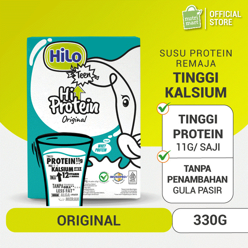 

HiLo Teen HiProtein Original 10 Sachet - Susu Remaja Tinggi Kalsium dan Protein
