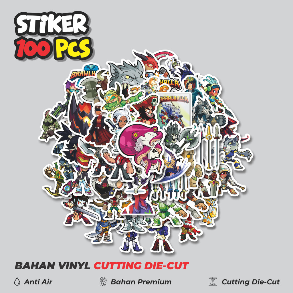

Terbaru! 50 pcs Stiker Game Series Brawlhalla Character Mix 1 Dekorasi Lucu Kreatif untuk Notebook, Skateboard, HP