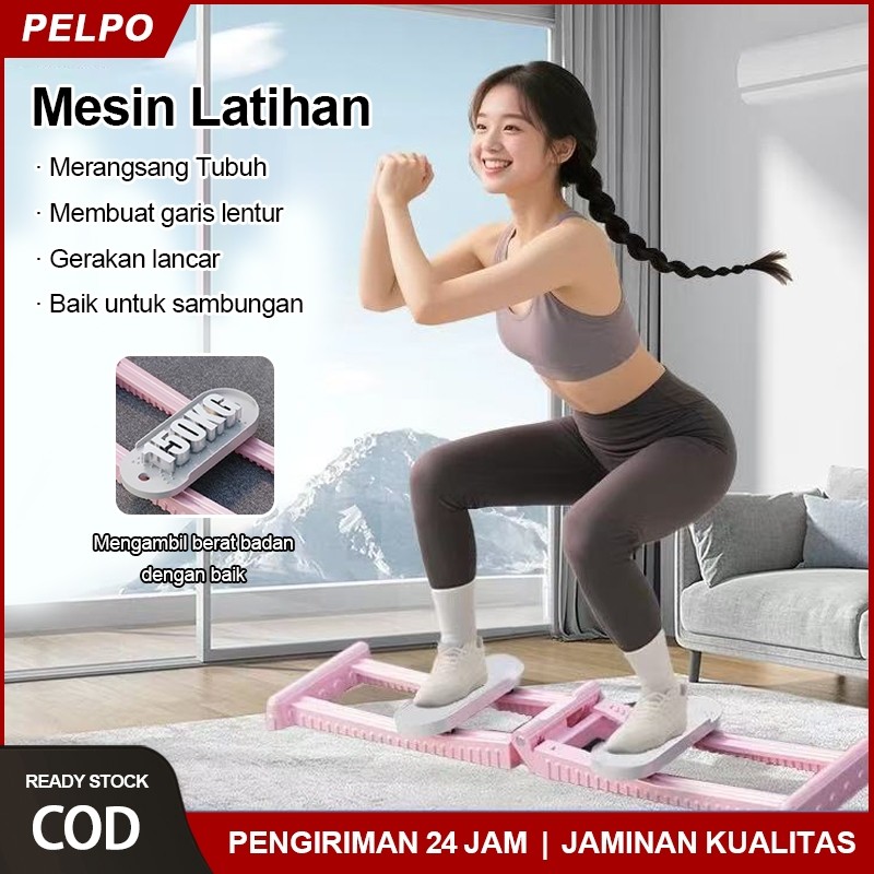 PELPO Peralatan Latihan Kaki Dan Pantat - Mesin Ski Alat Fitnes 2 IN 1 Alat Olahraga Fitness Alat Ol