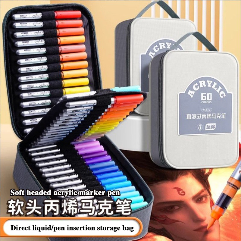 

48/60/84 Colors Direct liquid Art Marker Pen Set for Draw Single-Head Sketching Oily Tip Based Markers Graffiti Manga School