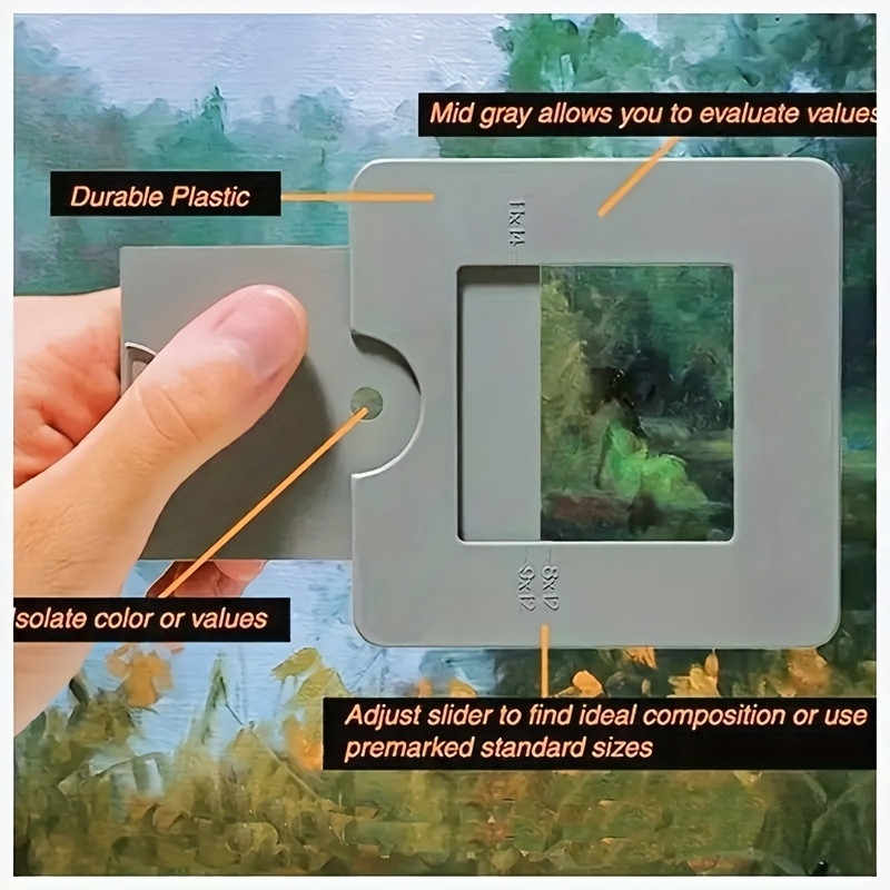 

Artist's Landscape Viewfinder Durable Plastic Composition Tool Drawing & Sketching Perspective Finder Adjustable Aperture
