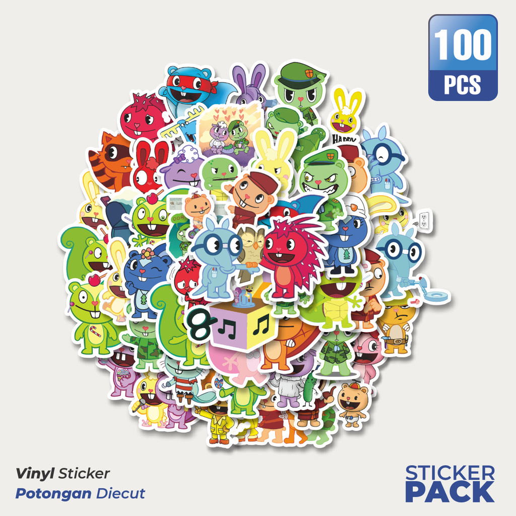 

Stiker Vinyl Stiker Kartun Series Happy Tree Friends Mix 2 Waterproof Aesthetic- Untuk Laptop, Motor, dan Helm - Paper Stationery Pack