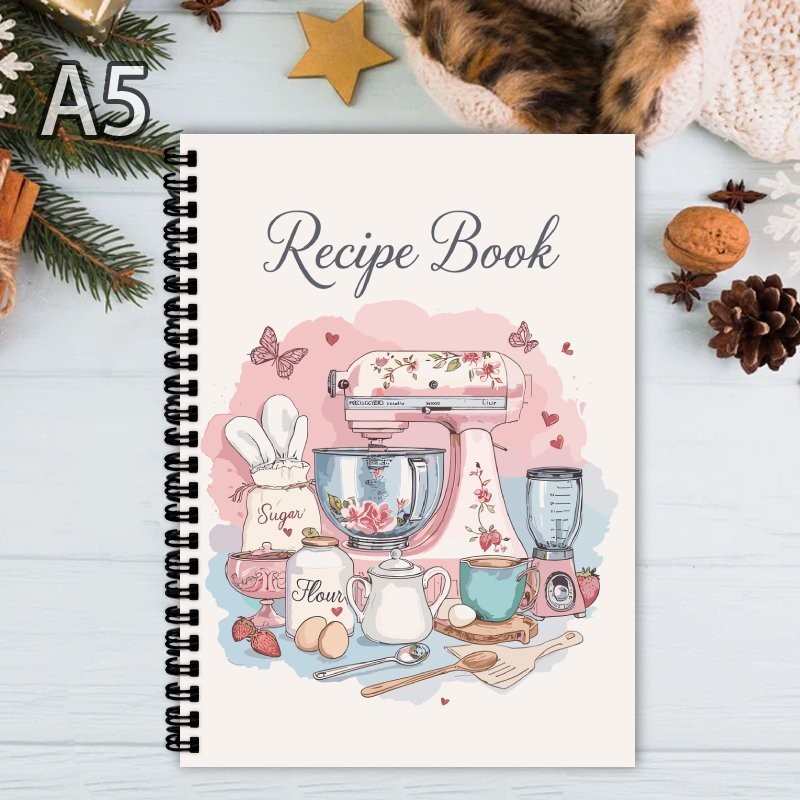 

A5 Recipe notebook,suitable for cooking enthusiasts,is an ideal gift for food lovers, recipe planners, and kitchen organizers