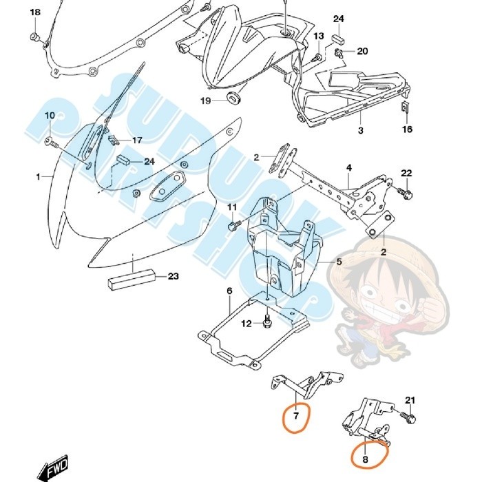 breket fairing atas suzuki gsx r150 gsx r 150 gsx original sgp