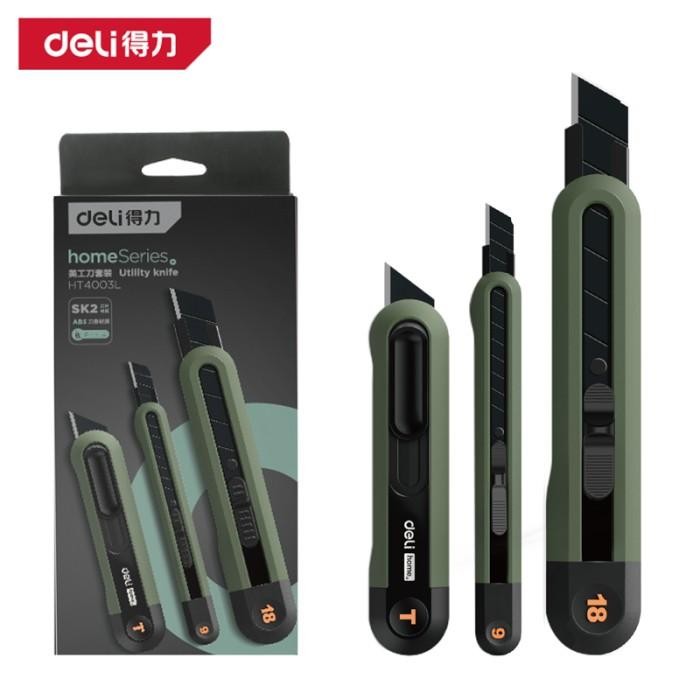 

Deli Tools Cutter Utility Knife set 3pcs Auto Lock HT40XX Plastik Hitam - Hijau