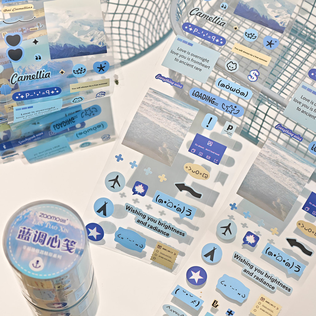 

60mm*2m Cartoon Diary Tapes Stickers Paper Decorative Adhesive Tape Stickers for Junk Journal Supplies Arts Scrapbook DIY Crafts