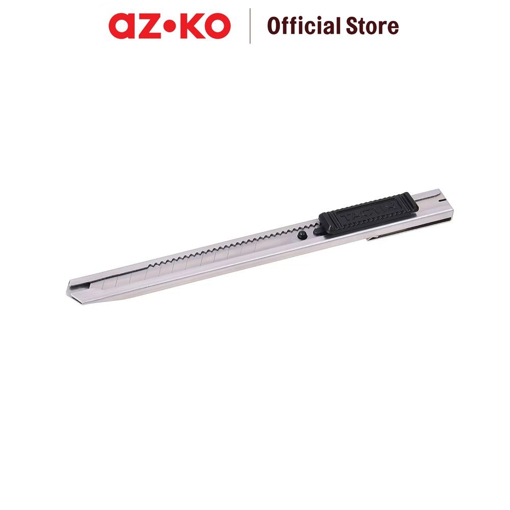 AZKO Tactix Pisau Cutter 9 mm - Hitam/Silver Alat Pemotong Kertas Stationery Cutter Pisau Serbaguna 