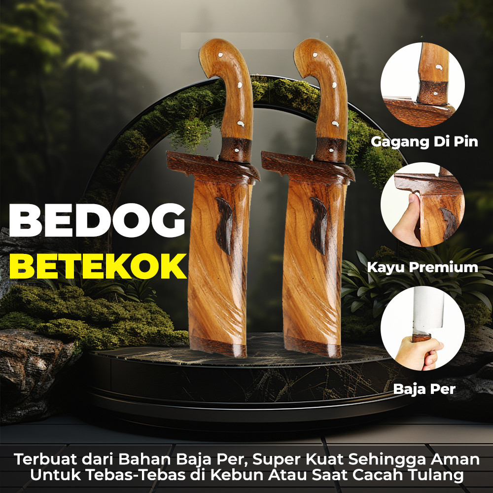 Golok sembelih super tajamm / Bedog Betekok Bahan Baja Per Premium Cacah tulang Cincang daging Super