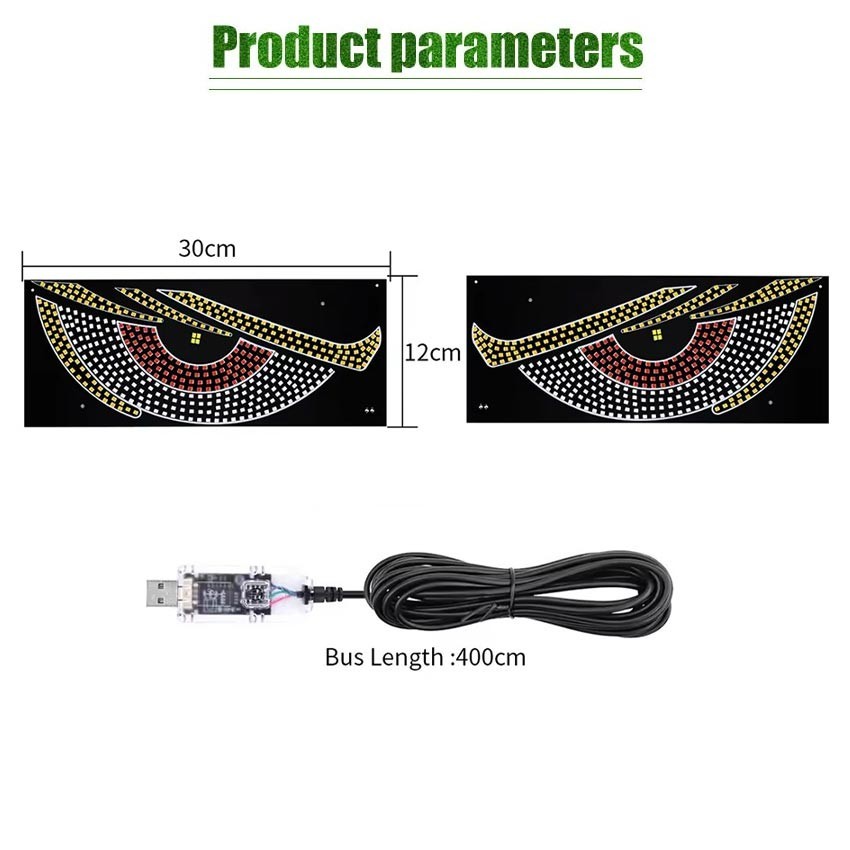 Lampu Devil Eye Merk Multi Mode Layar Tampilan LED Truk Depan Belakang Kaca Depan Mobil Hiasan Mobil