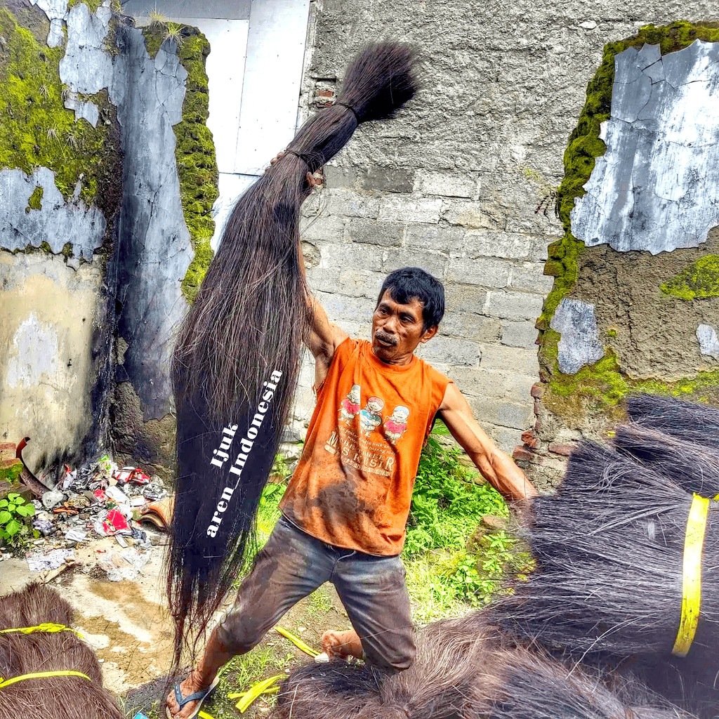 Ijuk aren original panjang 1Kg/ijuk aren panjang cocok untuk kerajinan dan kakaban/serat ijuk sapu