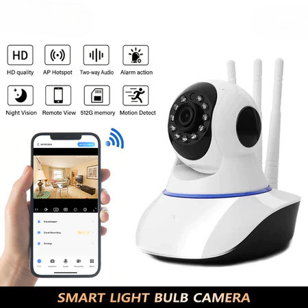 【CCTV】Kamera IP CCTV 3 Antena Eksternal untuk Rumah/Kantor - Sinyal Super Kuat, Stabil 24 Jam, Kontr