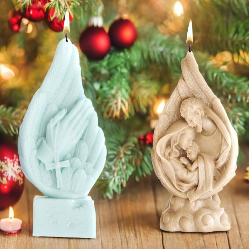 

1 piece, Wings Angel Wings Jesus Model Candle Aromatherapy Gypsum Dropping Glue Pendant Silicone Mold