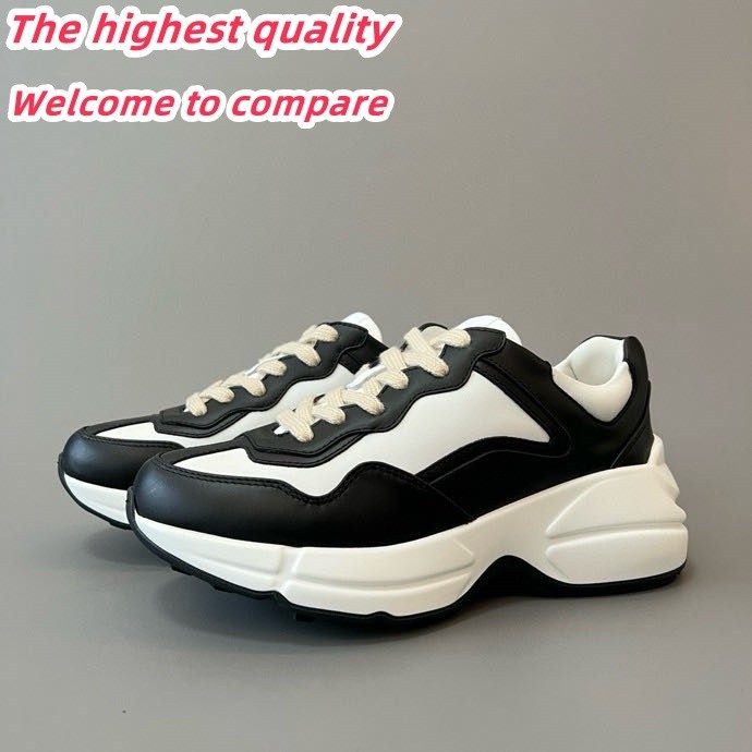 GU Rhyton Series Dad Shoes Casual Running Sneakers Unisex Black and white panda 7600667