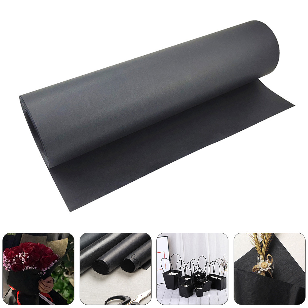 

Black Kraft Paper Roll Gift Wrapper Flower Decoration Decorative Wrapping Bouquet Regeneration Packing