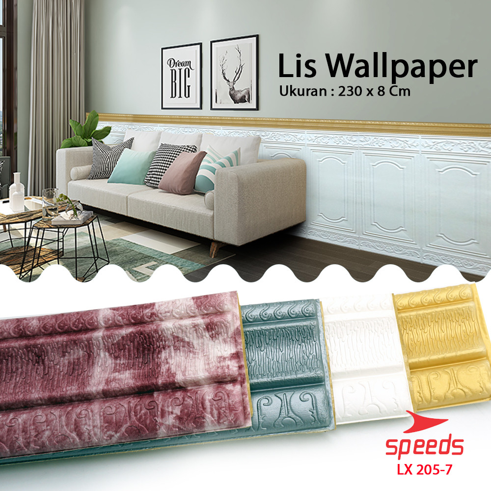 SPEEDS Wallpaper Sticker Lis Wall Lis Wallpaper Stiker Lis Dinding Anti Air Border Sticker Wallpaper