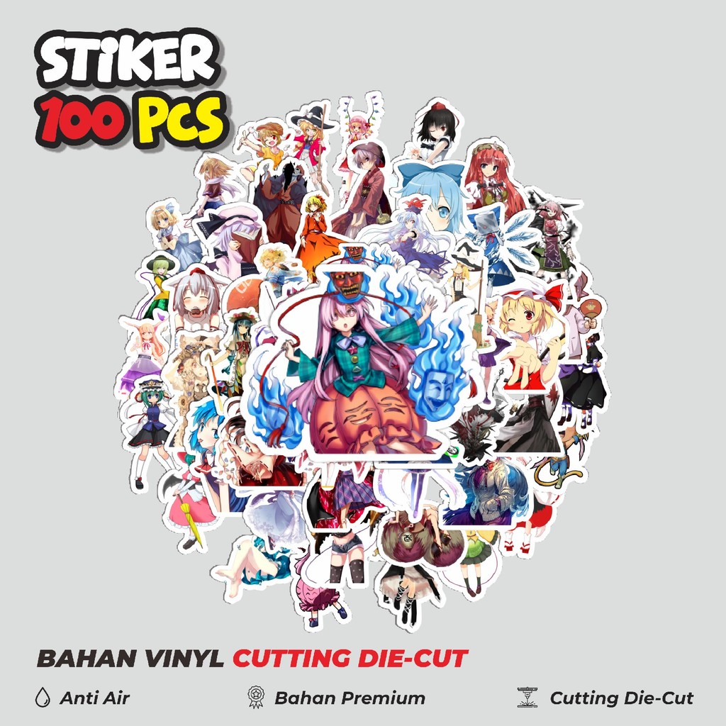 

Terbaru! 50 pcs Stiker Game Series Touhou Project Karakter Mix 7 Dekorasi Lucu Kreatif untuk Notebook, Skateboard, HP