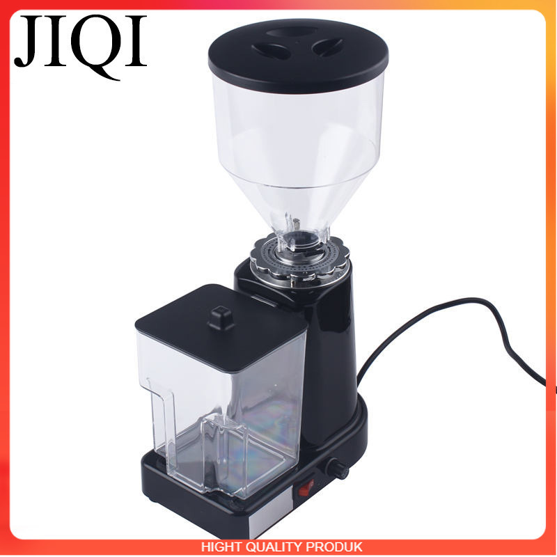JIQI Electric Coffee Bean Grinder Thickness Adjustable 500g Capacity stianless steel Sieve Filter Pl