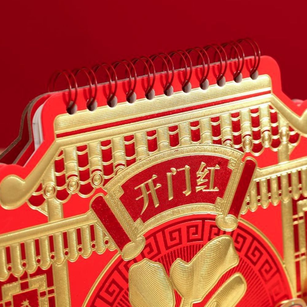 

Standing Flip 2025 Desk Calendar Blessing Hot Stamped Year of The Snake Calendar Red Thickened New Year Monthly Calendar