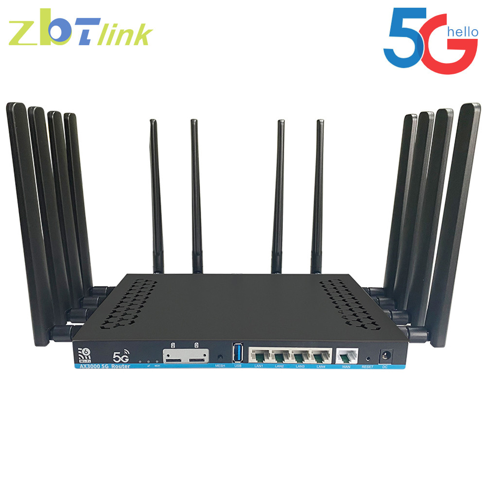 Zbtlink 5G Router Dual SIM Card 2*SIM 3000Mbps WIFI Openwrt Wifi6 DDR4 1GB 4*LAN USB3.0 2.4g 5ghz 4T