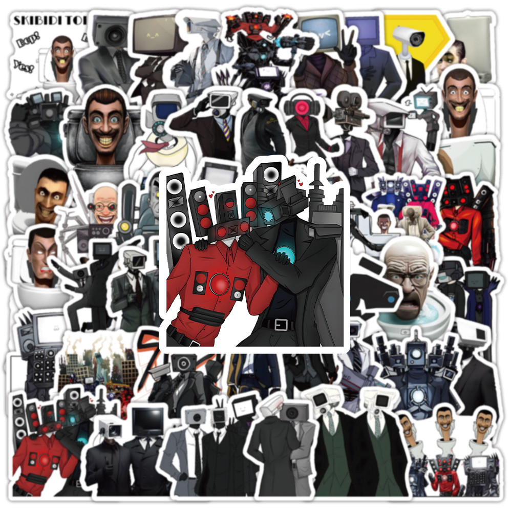 

10/50Pcs New Skibidi Toilet Game Stickers Funny Cartoon Graffiti Speakerman Sticker Decal for Kid Toy DIY Suitcase Phone Luggage